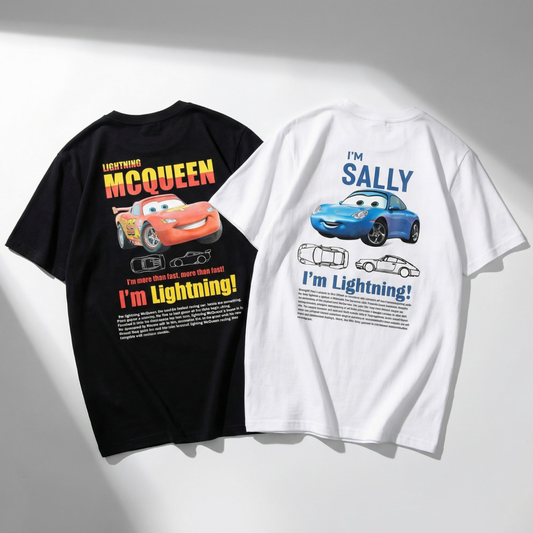 Couple Matching Car Tees – McQueen & Sally (Duo Discount)